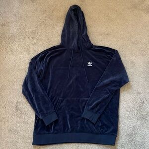 Adidas Navy Blue Velour Hoodie